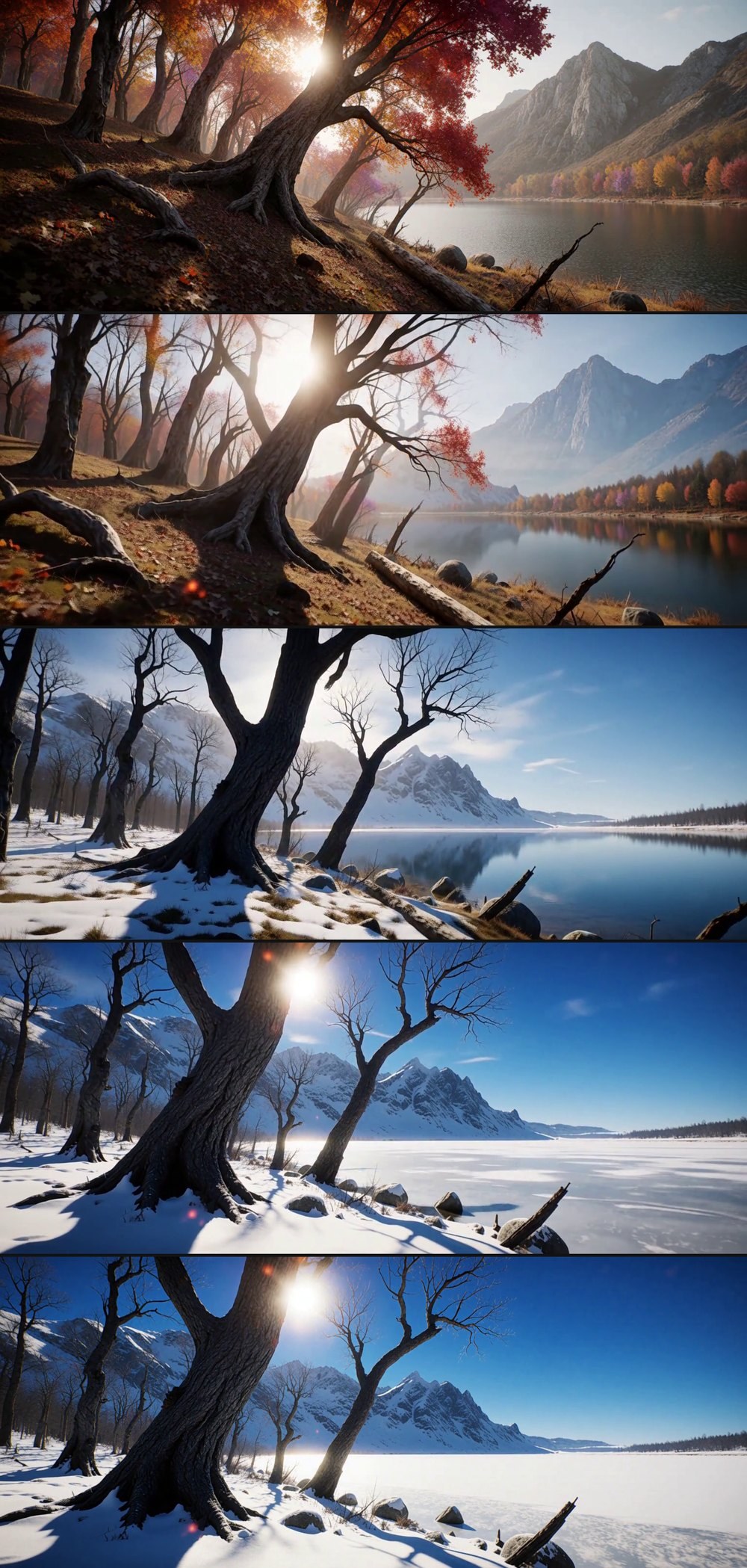 Autumn to winter within a single shot